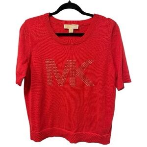 Michael Kors Pink Short Sleeve Sweater
